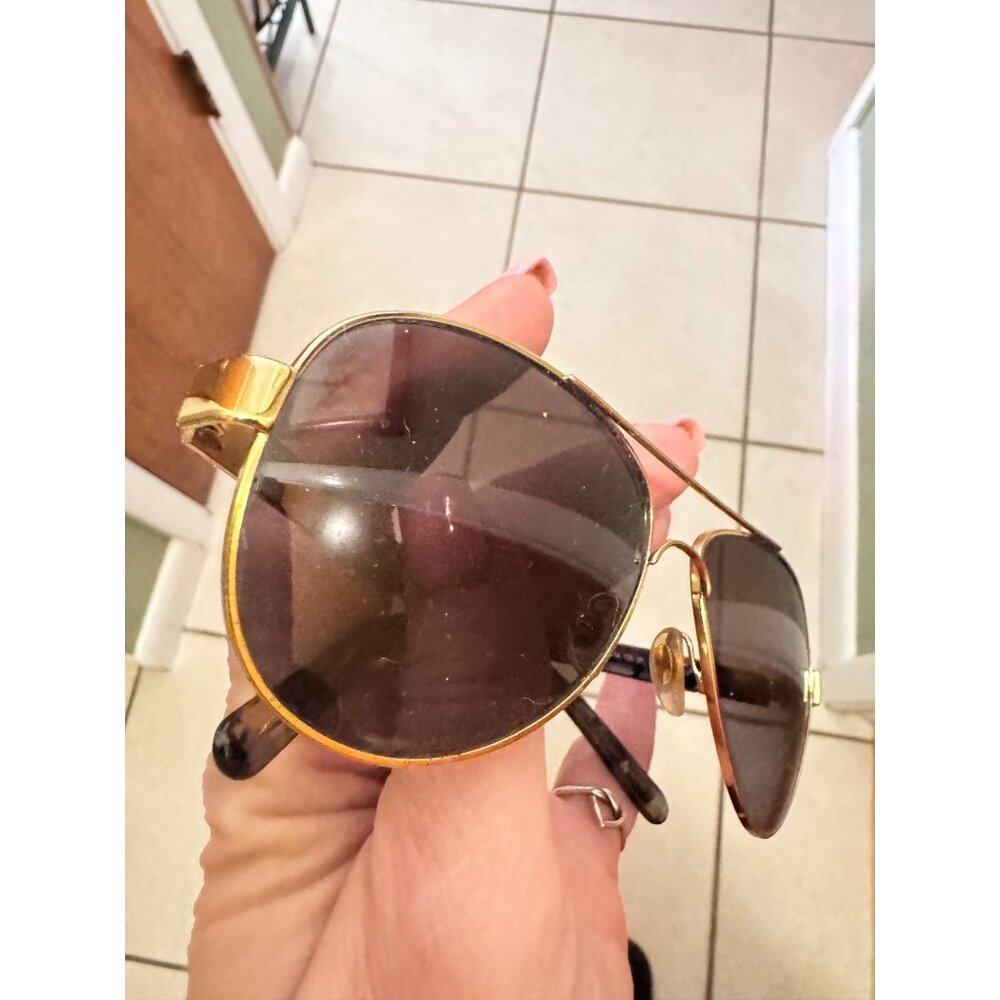Tory Burch TY6010 1402/1E Gold Polarized Aviator Sunglasses Brown Gradient 58mm - Picture 15 of 16